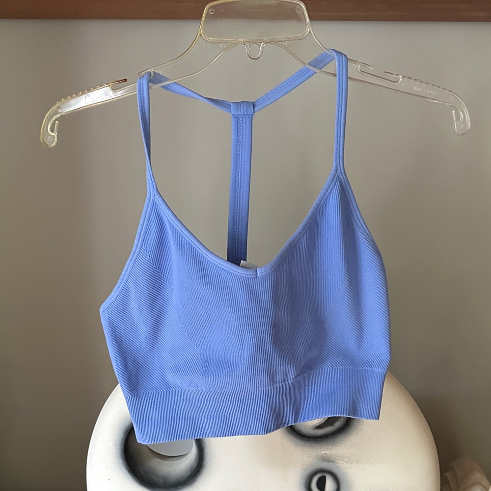 Yogalicious Light Blue Ribbed Bralette